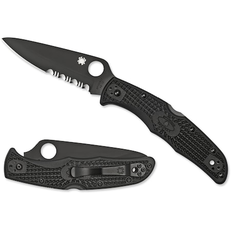 Spyderco 2024 Spyderco Endura 4 Lightweight Black Black Blade Combo SPY-C10PSBBK